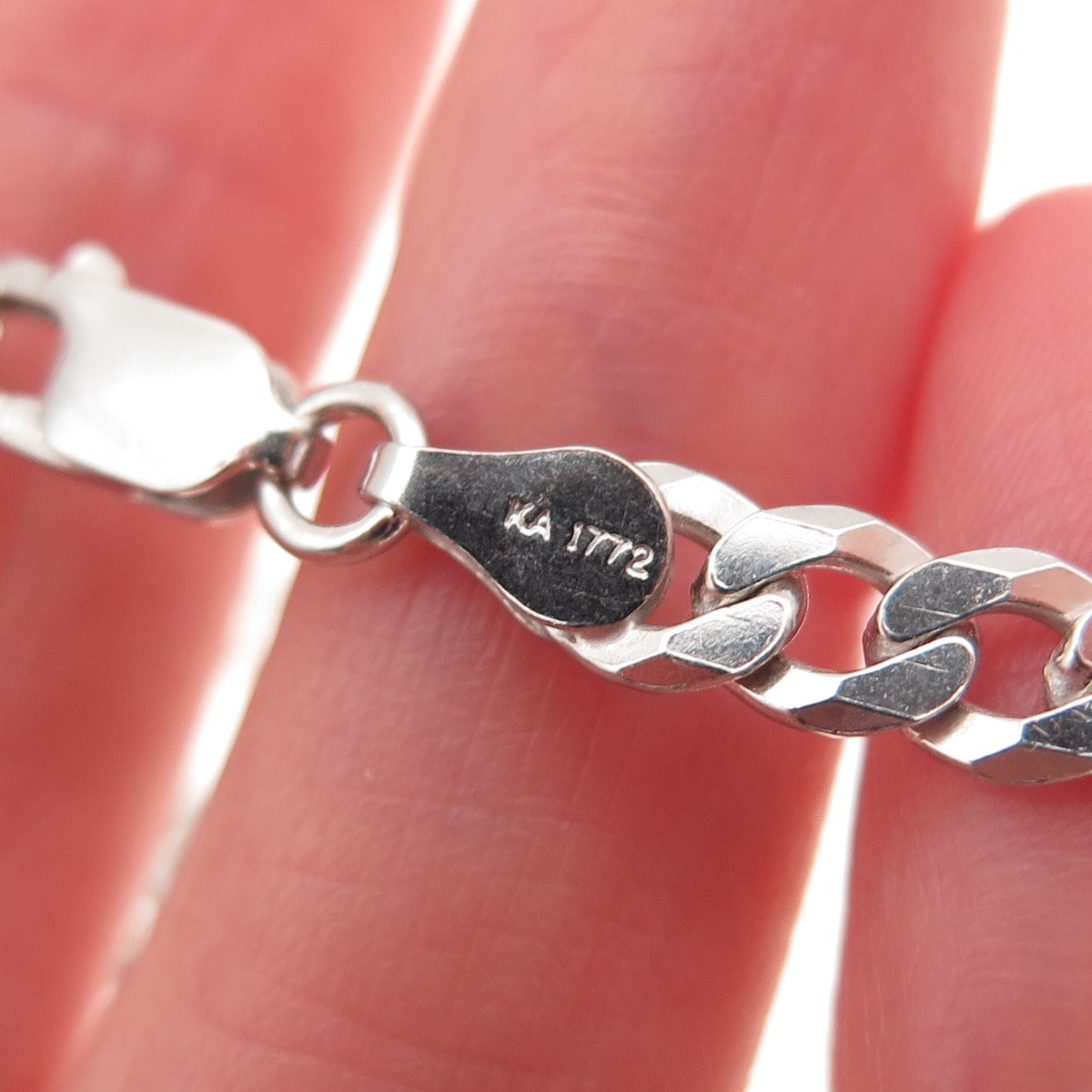 Karizia Spa KA-1772 925 Sterling Silver Italy Curb Chain Necklace 20"