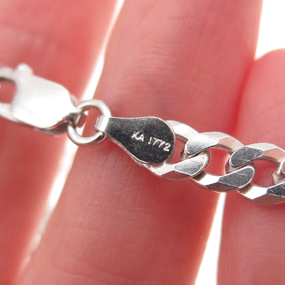 Karizia Spa KA-1772 925 Sterling Silver Italy Curb Chain Necklace 20"