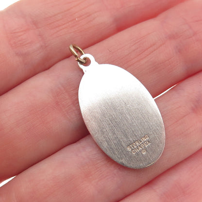 Chapel 925 Sterling Silver 2-Tone Vintage St. Jude Religious Charm Pendant