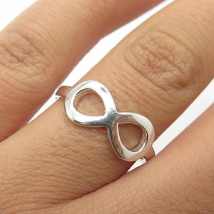925 Sterling Silver Vintage Infinity Cocktail Ring Size 8