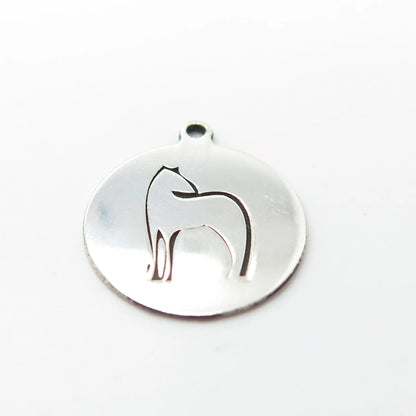 925 Sterling Silver USA Two In Town Horse Charm Pendant