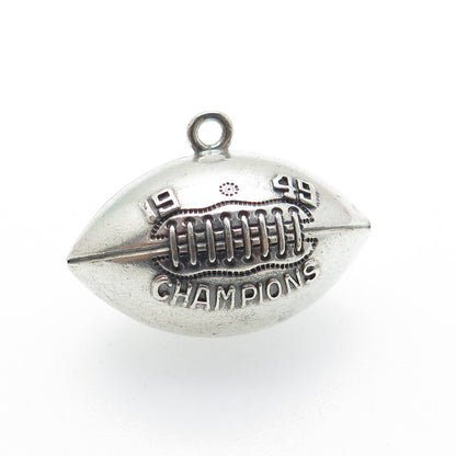 925 Sterling Silver Antique 1949 Football Champions 3D Charm Pendant