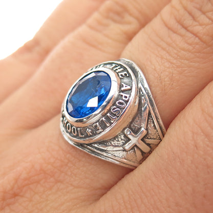 925 Sterling Silver Vintage 1971 C Z St. Paul The Apostle School Ring Size 7.75
