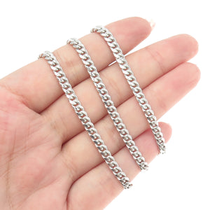 KARIZIA SPA KA 1772 925 Sterling Silver Italy Cuban Chain Necklace 24"