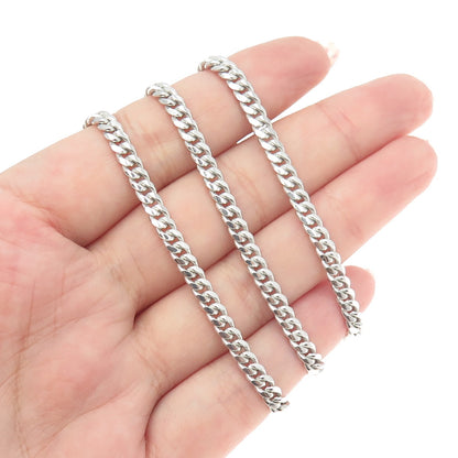 KARIZIA SPA KA 1772 925 Sterling Silver Italy Cuban Chain Necklace 24"