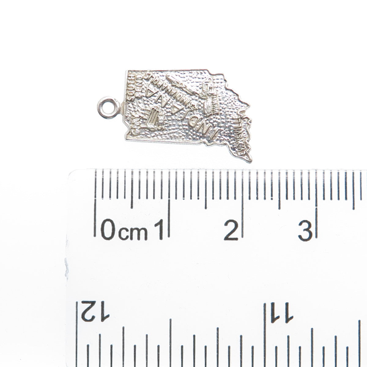 FRENCH & FRANKLIN 925 Sterling Silver Vintage Indiana State Minimalist Pendant