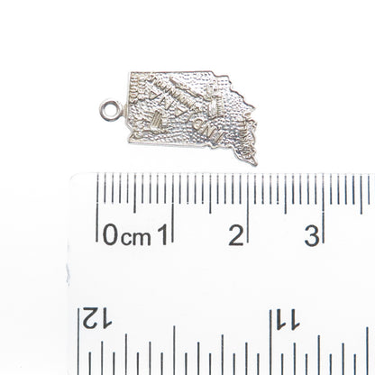 FRENCH & FRANKLIN 925 Sterling Silver Vintage Indiana State Minimalist Pendant