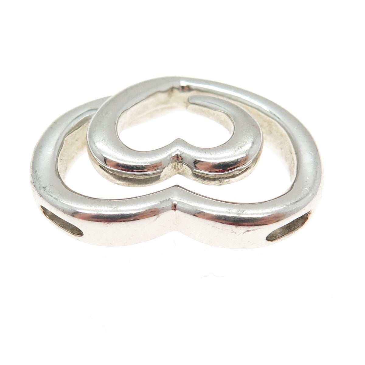 SLV SADYE L VASSIL 925 Sterling Silver Spiral Heart Slide Pendant