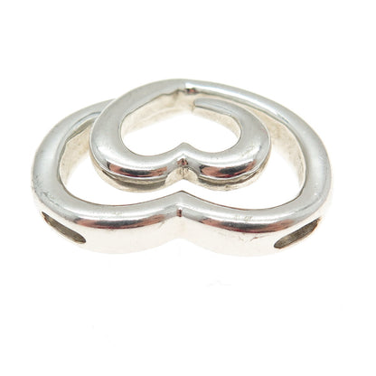 SLV SADYE L VASSIL 925 Sterling Silver Spiral Heart Slide Pendant