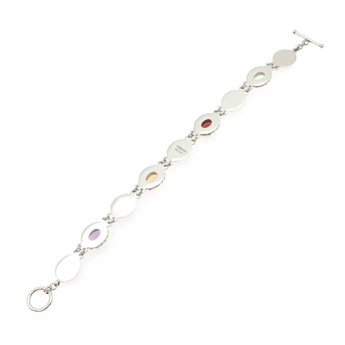 SUARTI BALI Sterling Vintage Prasiolite Amethyst Garnet & Citrine Bracelet 7.25"
