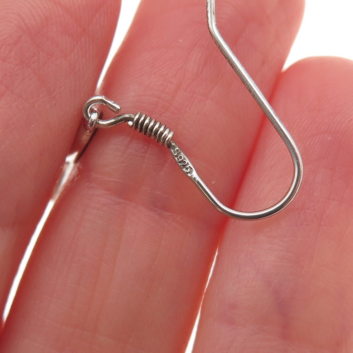 925 Sterling Silver Real Round-Cut Black Spinel Bird Dangle Earrings