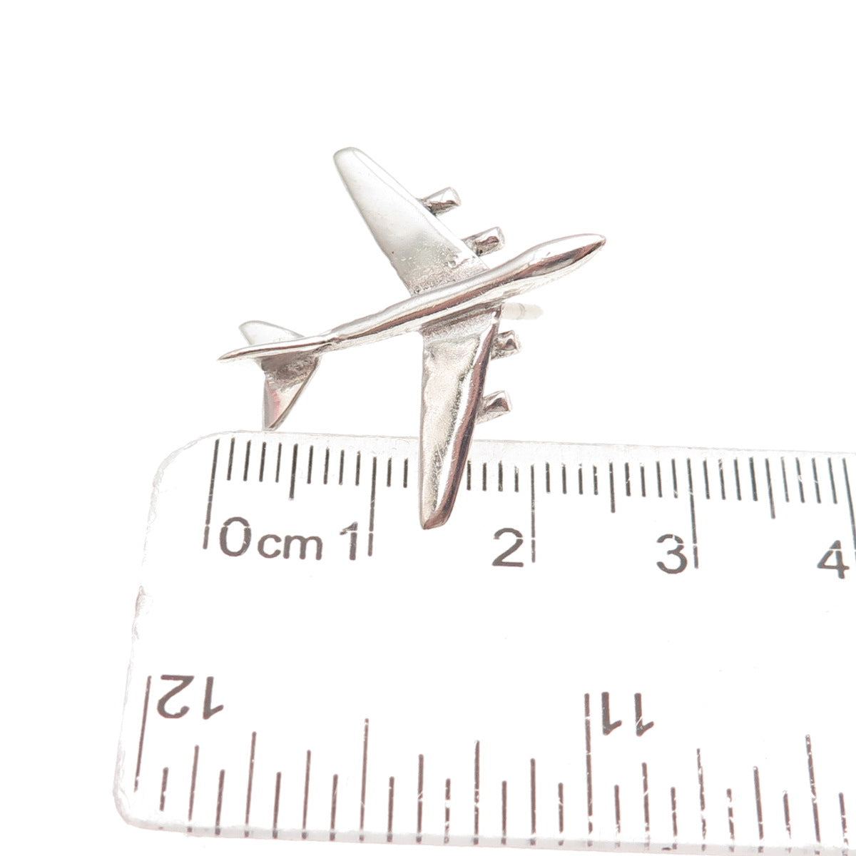 925 Sterling Silver Vintage Airplane Tie Tack / Lapel Pin
