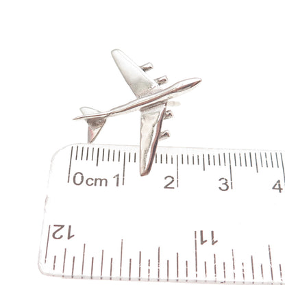 925 Sterling Silver Vintage Airplane Tie Tack / Lapel Pin