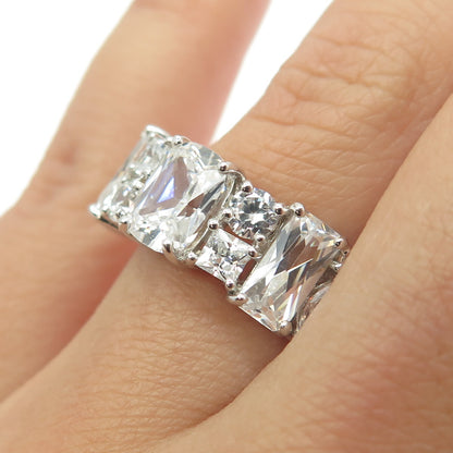 HAN 925 Sterling Silver Multi-C Z Ring Size 7