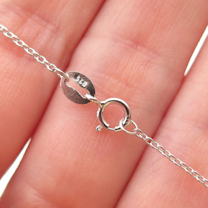 925 Sterling Silver Real Round-Cut Diamond Infinity Cable Chain Necklace 18"