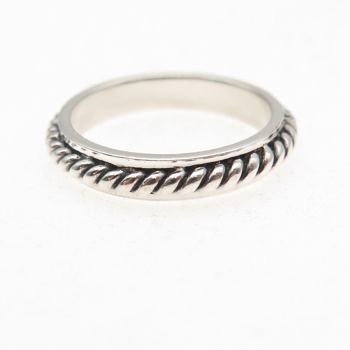 Chapal Zenray 925 Sterling Silver Vintage Roped Oxidized Band Ring Size 7