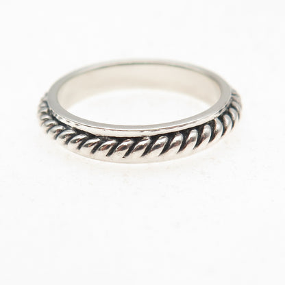 Chapal Zenray 925 Sterling Silver Vintage Roped Oxidized Band Ring Size 7