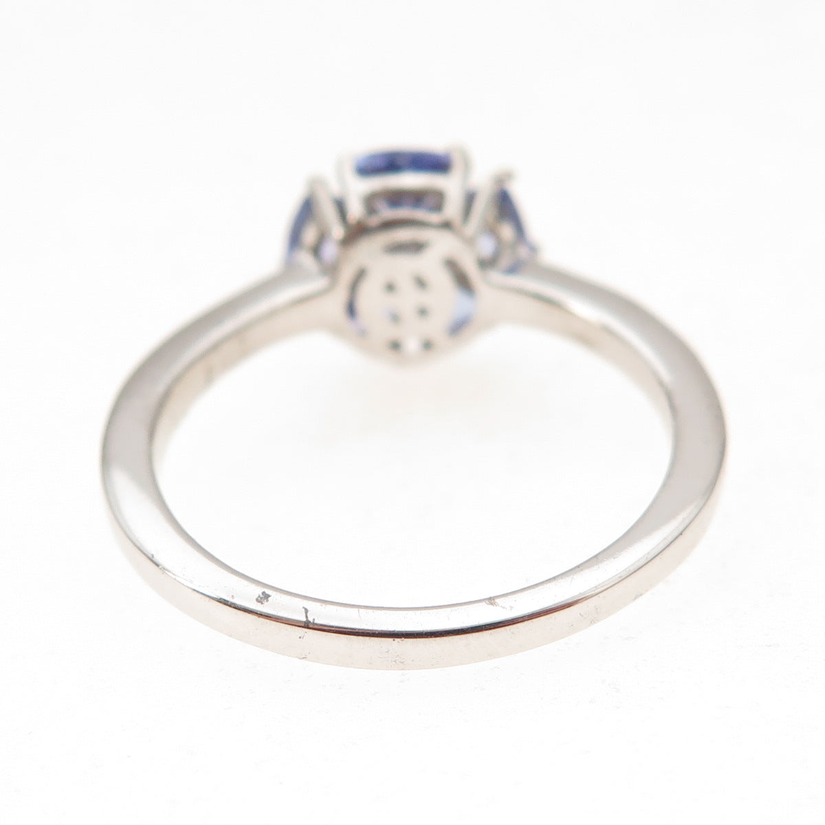 D'Joy 925 Sterling Silver Real Tanzanite Floral Ring Size 8
