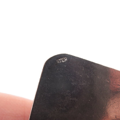 925 Sterling Silver Vintage Real Amethyst Modernist Pendant