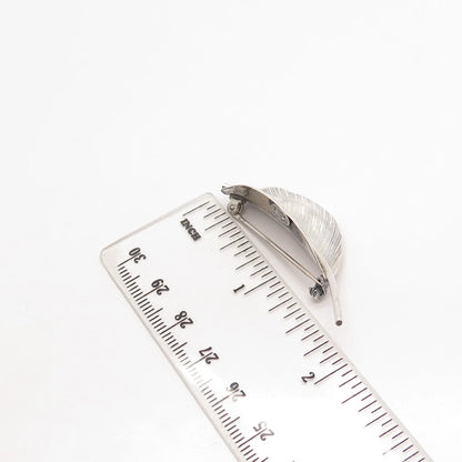 925 Sterling Silver Vintage Jewelart Leaf Pin Brooch