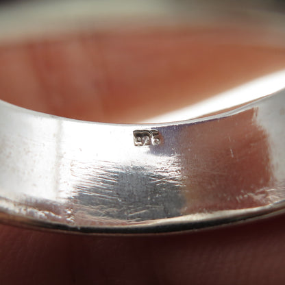 925 Sterling Silver Vintage Greek Key Oxidized Rotating Band Ring Size 12