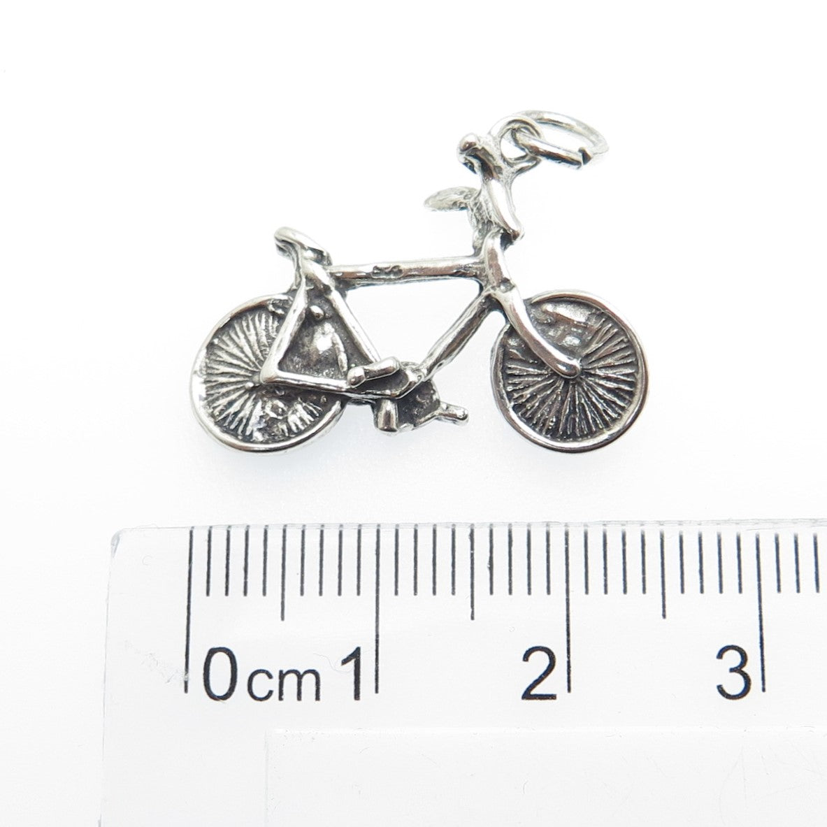 925 Sterling Silver Vintage Bicycle 3D Pendant