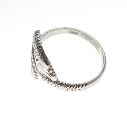 925 Sterling Silver Vintage Snake Oxidized Ring Size 5.5
