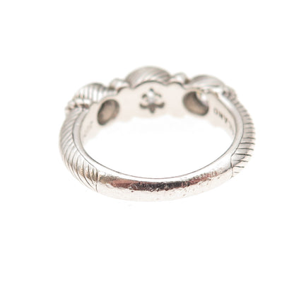 Judith Ripka 925 Sterling Silver Round-Cut C Z Ring Size 7.25