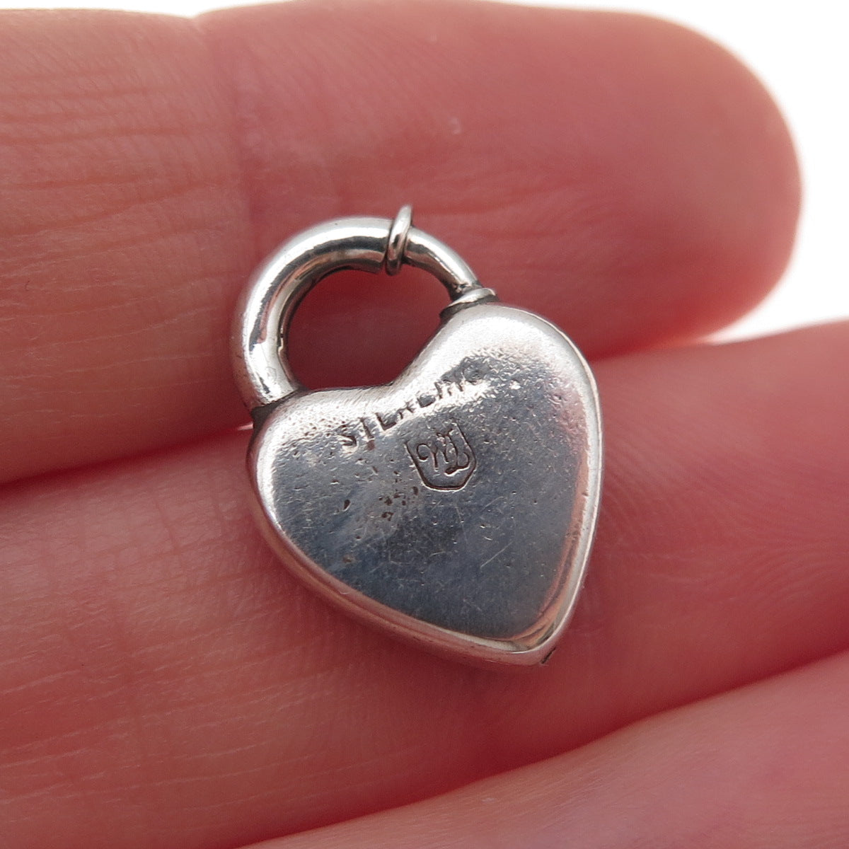 Walter Lampl 925 Sterling Silver Antique Art Deco Heart Lock Charm Pendant