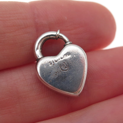 Walter Lampl 925 Sterling Silver Antique Art Deco Heart Lock Charm Pendant