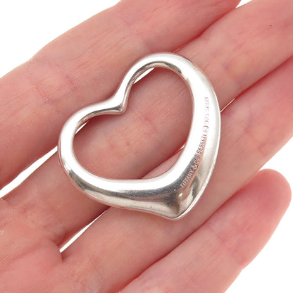 Tiffany & Co. Elsa Peretti Sterling Silver Vintage 30mm Open Heart Charm Pendant