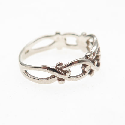 Charles Winston 925 Sterling Silver Vintage Heart Oxidized Ring Size 7.5