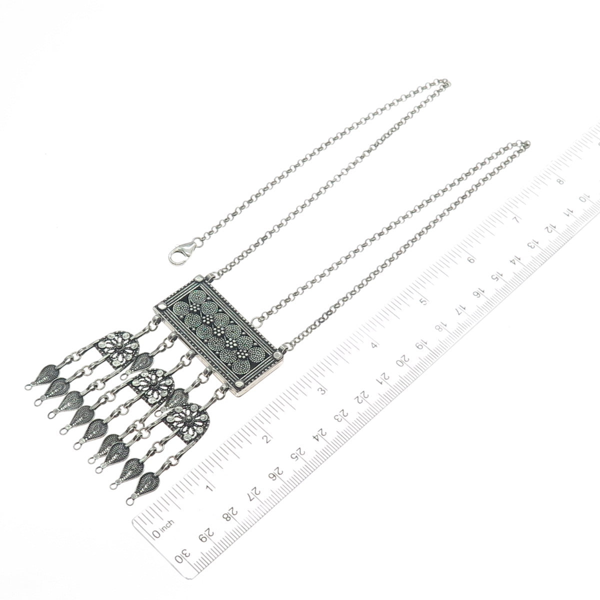 AZRIEL DAVID 925 Sterling Silver Vintage Locket Oxidized Rolo Chain Necklace 20"