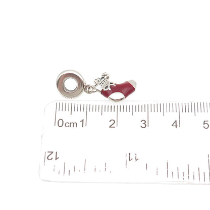 PANDORA 925 Sterling Silver Enamel 2017 Christmas Stocking Dangle Charm