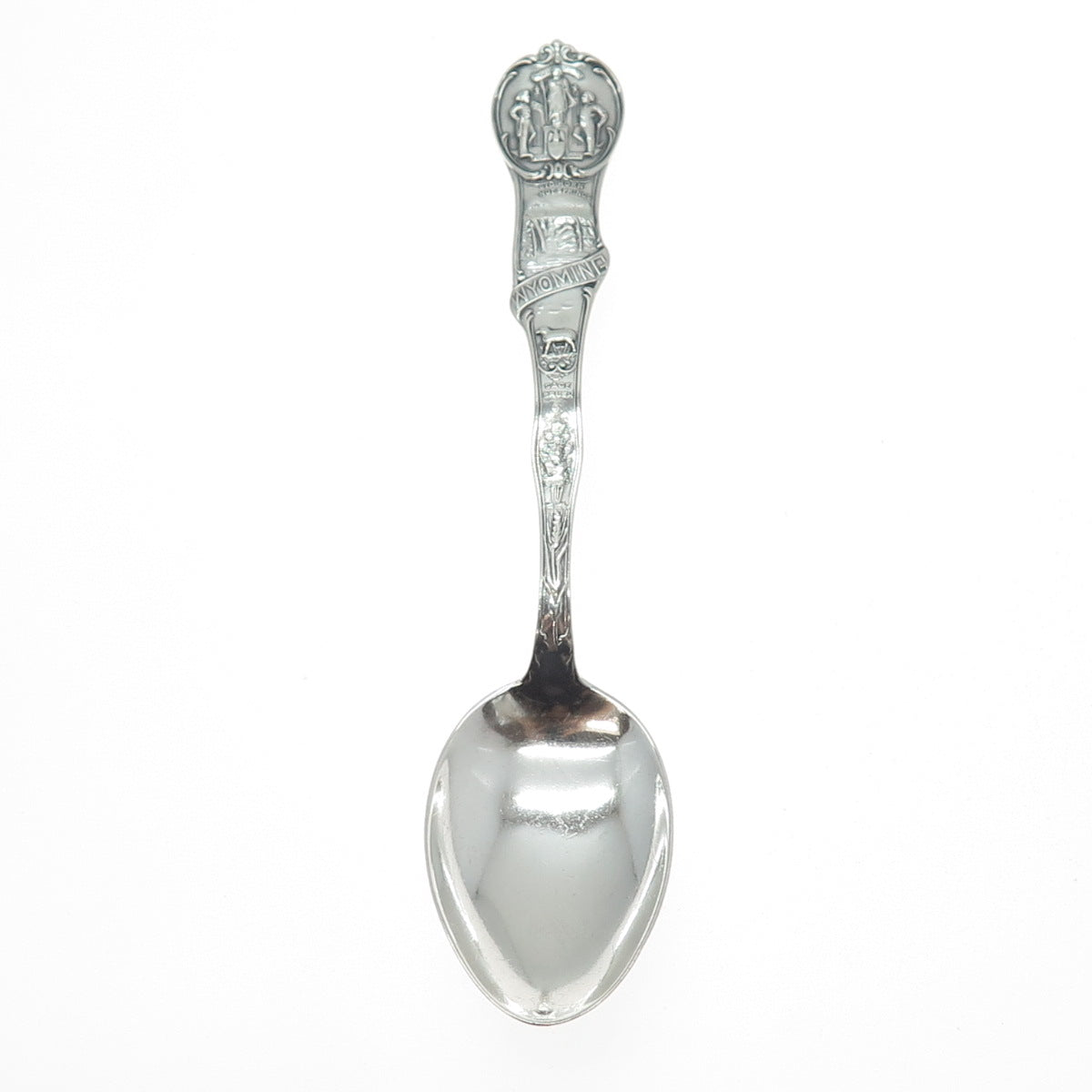 WATSON 925 Sterling Silver Antique Art Deco Wyoming States & Cities Coffee Spoon