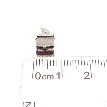 925 Sterling Silver Antique Art Deco Mail Box 3D Mini Open Charm Pendant