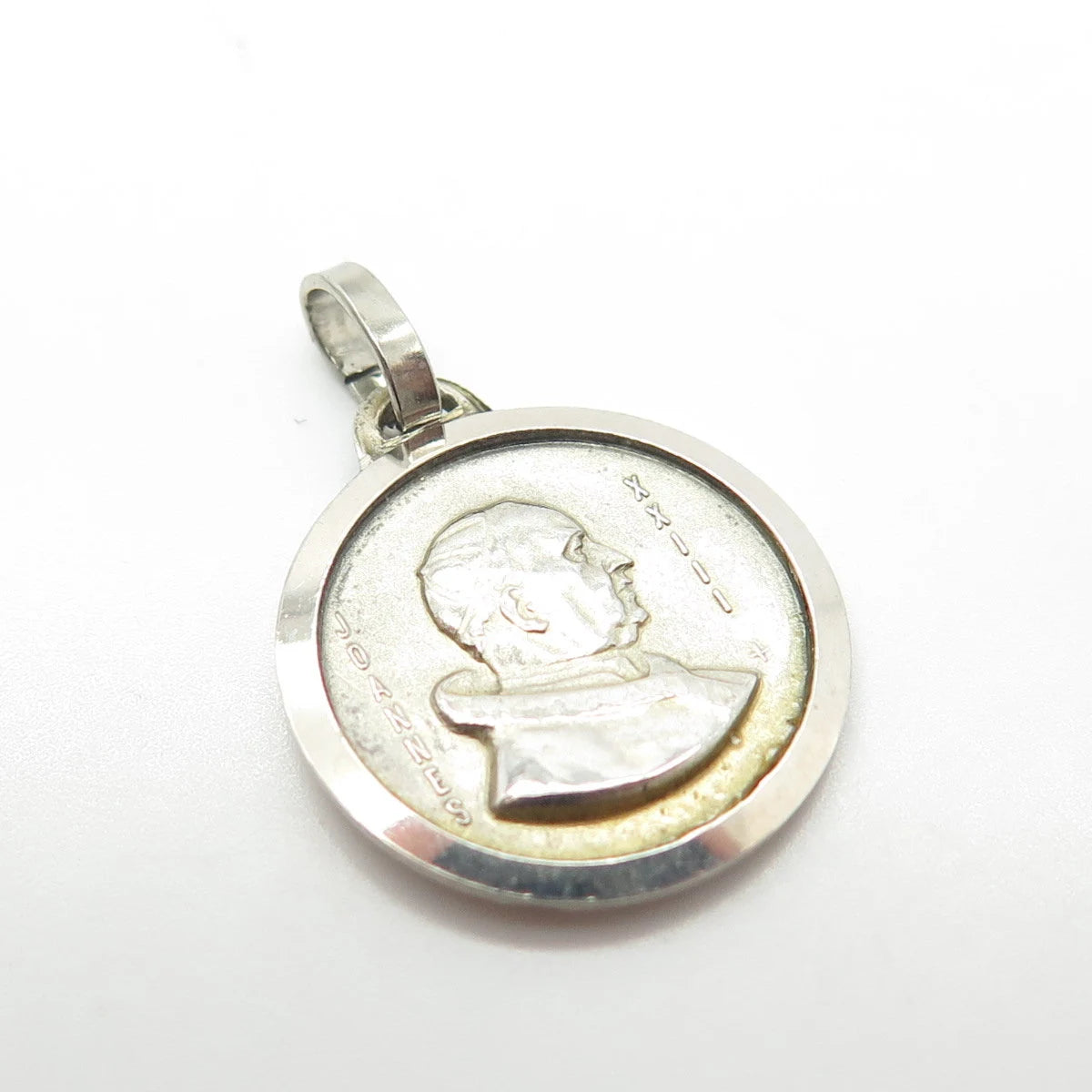 800 Silver Vintage Joannes XXIII Religious Theme Pendant
