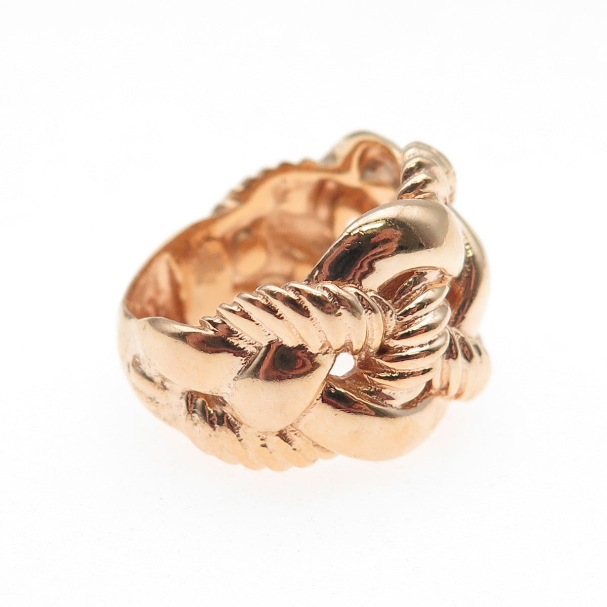 JCM Jacmel Mauritius 925 Sterling Silver Gold Plated Woven Ring Size 6.25