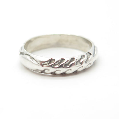 925 Sterling Silver Vintage Textured Band Ring Size 6.25