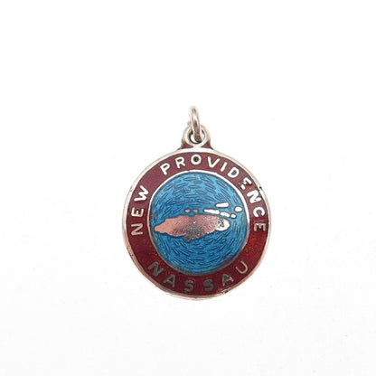 Breadner Co. Sterling Silver Vintage Enamel New Providence Nassau Charm Pendant