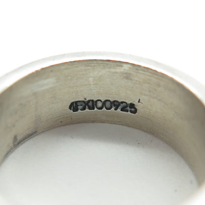925 Sterling Silver Vintage Mexico Lined All Around Band Ring Size 7