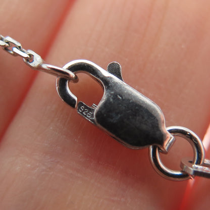 925 Sterling Silver Round-Cut C Z Heart Cable Chain Necklace 18"