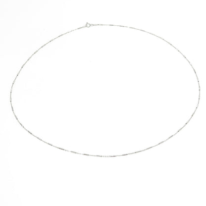 925 Sterling Silver Italy Figaro Diamond-Cut Bar Chain Necklace 20"