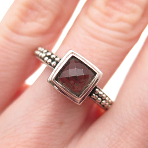 Michael Dawkins 925 Sterling Silver Real Smoky Quartz Granulated Ring Size 6
