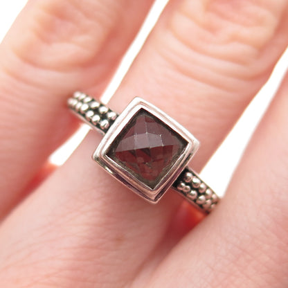 Michael Dawkins 925 Sterling Silver Real Smoky Quartz Granulated Ring Size 6