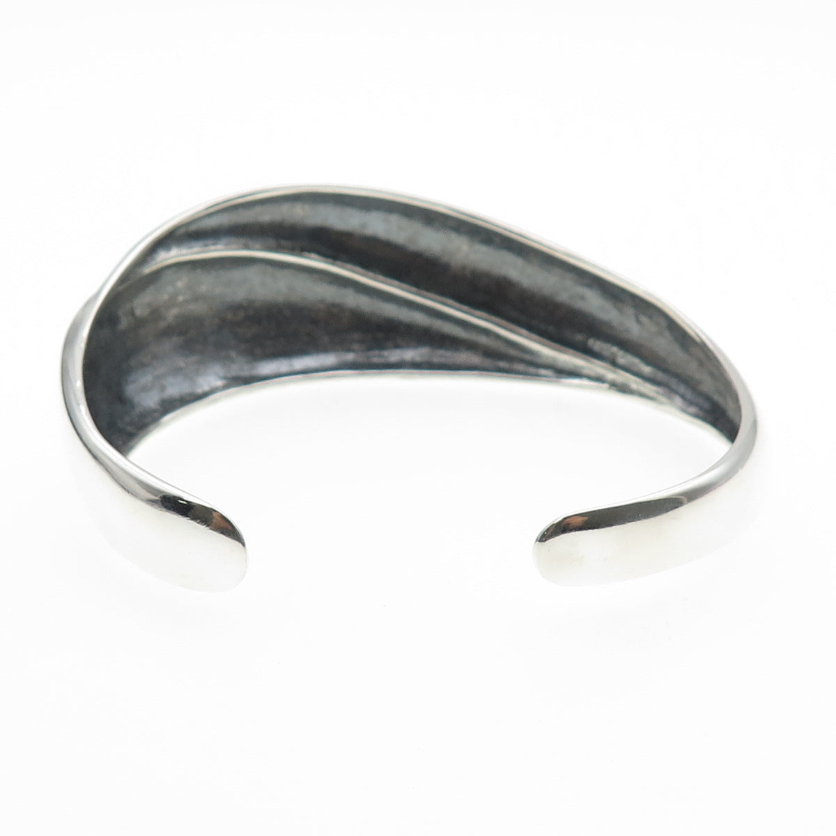 KABANA 925 Sterling Silver Vintage Modernist Oxidized Adjustable Bracelet 7"