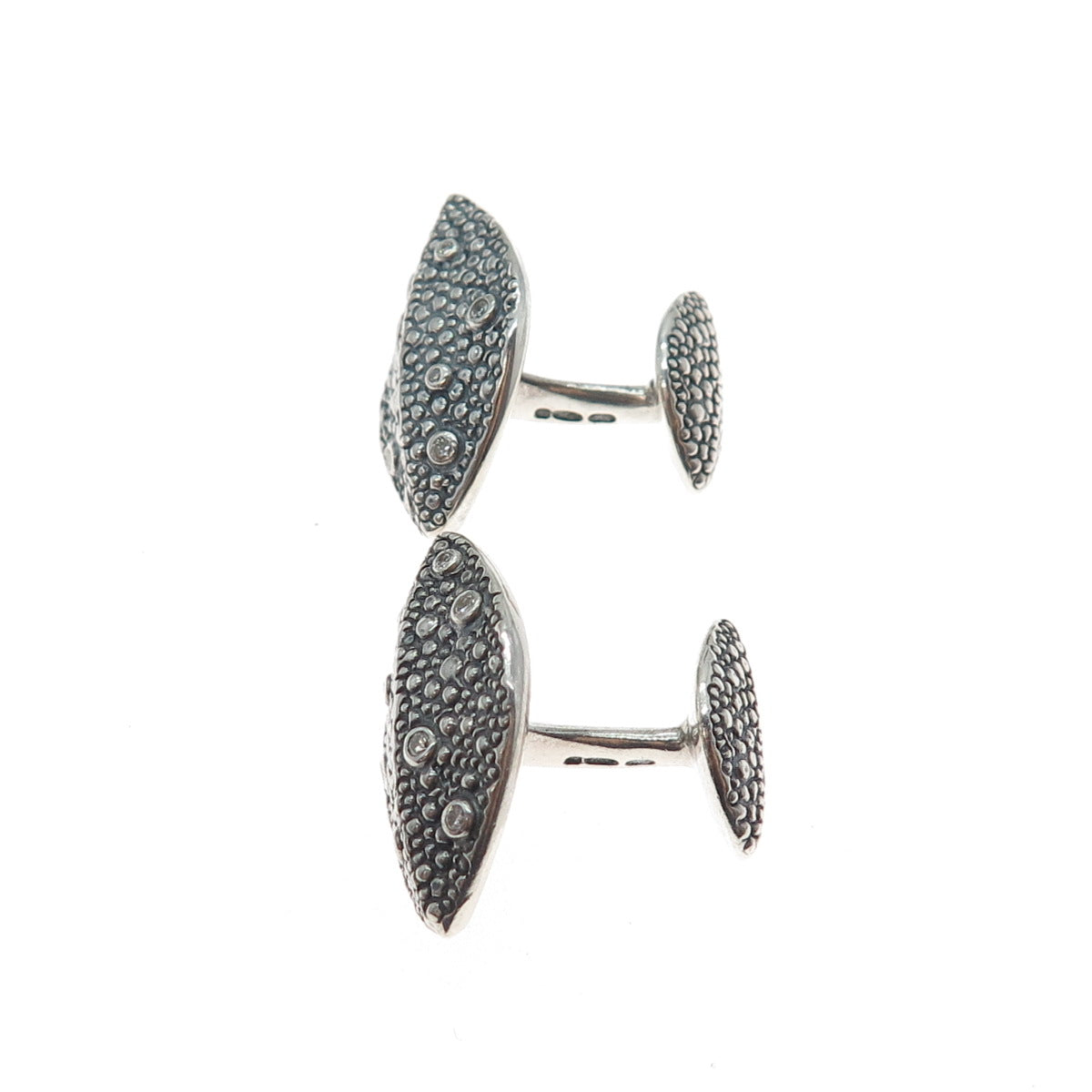 STEPHEN WEBSTER 925 Sterling Silver Vintage Real Diamond Modernist Cufflinks