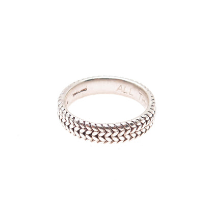 925 Sterling Silver Vintage Wheat Link Band Ring Size 6