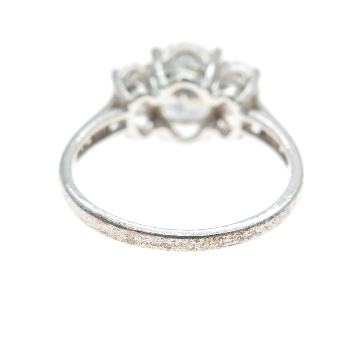 925 Sterling Silver Oval-Cut C Z Engagement Ring Size 7.25