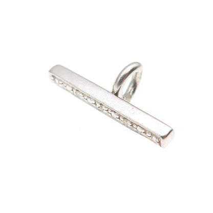 925 Sterling Silver Real Diamond Bracelet / Necklace Bar Toggle Lock Clasp